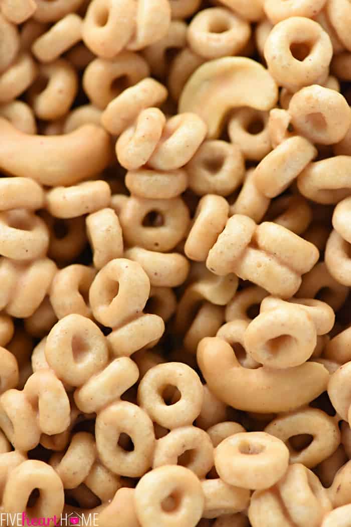 Close-up of cereal and nuts.