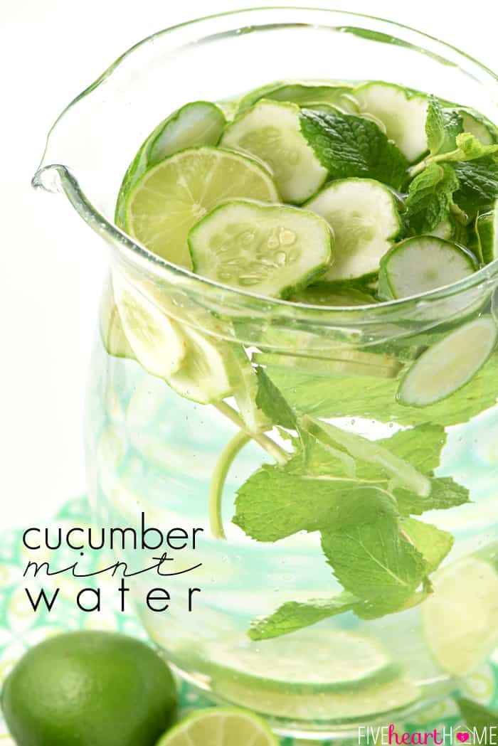 Cucumber Water with text overlay.