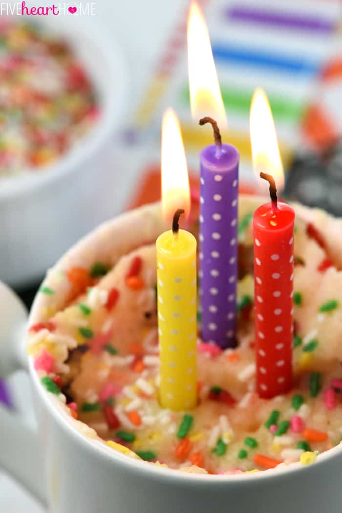 Close-up of three lit birthday candles