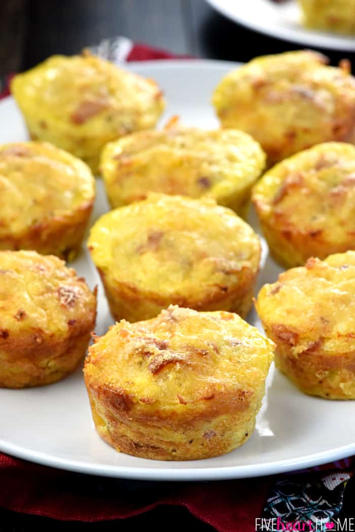 Mini Frittatas on a serving platter.