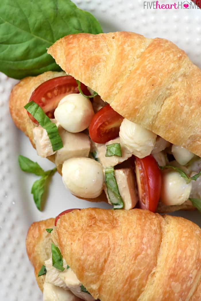 Caprese Chicken Salad with Mozzarella and Fresh Basil 