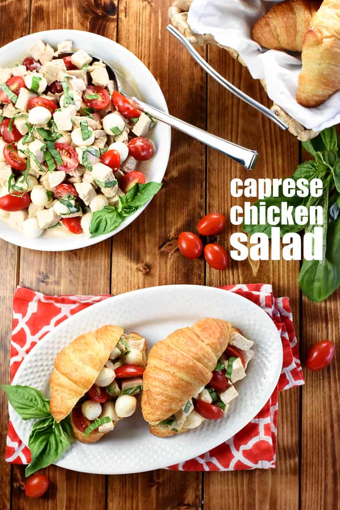 Caprese Chicken Salad with Text Overlay 