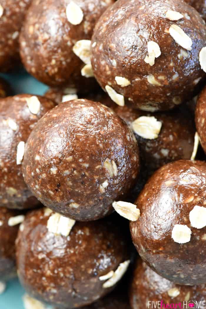 Close-Up of Chocolate Almond Energy Bites 