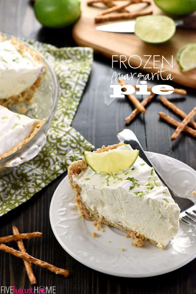 No-Bake Frozen Margarita Pie with text overlay.