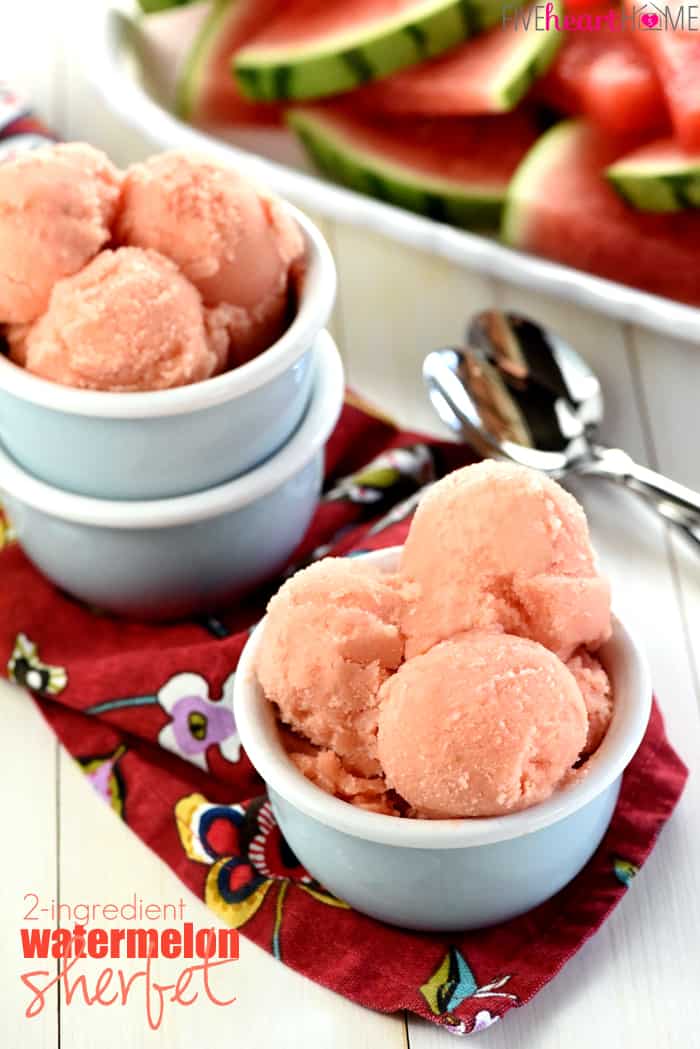 2-Ingredient Watermelon Sherbet with Text Overlay 