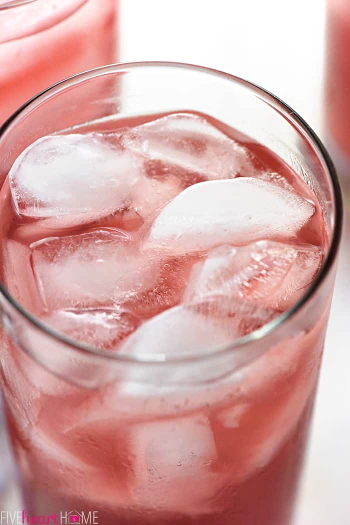 Close-up of glass with ice.