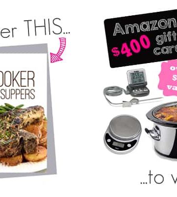 Real Food Slow Cooker Suppers: Cookbook Pre-Order Giveaway ~ prize pack includes an Amazon gift card, a touch-screen slow cooker, an immersion blender, a digital food thermometer, and a food scale | FiveHeartHome.com