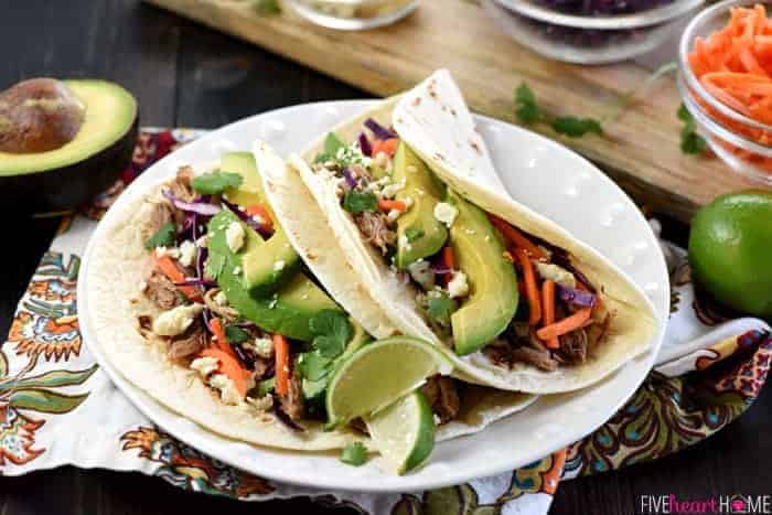 Slow Cooker Pork Tacos • FIVEheartHOME