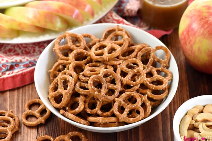 Bowl of Pretzels in White Bowl 