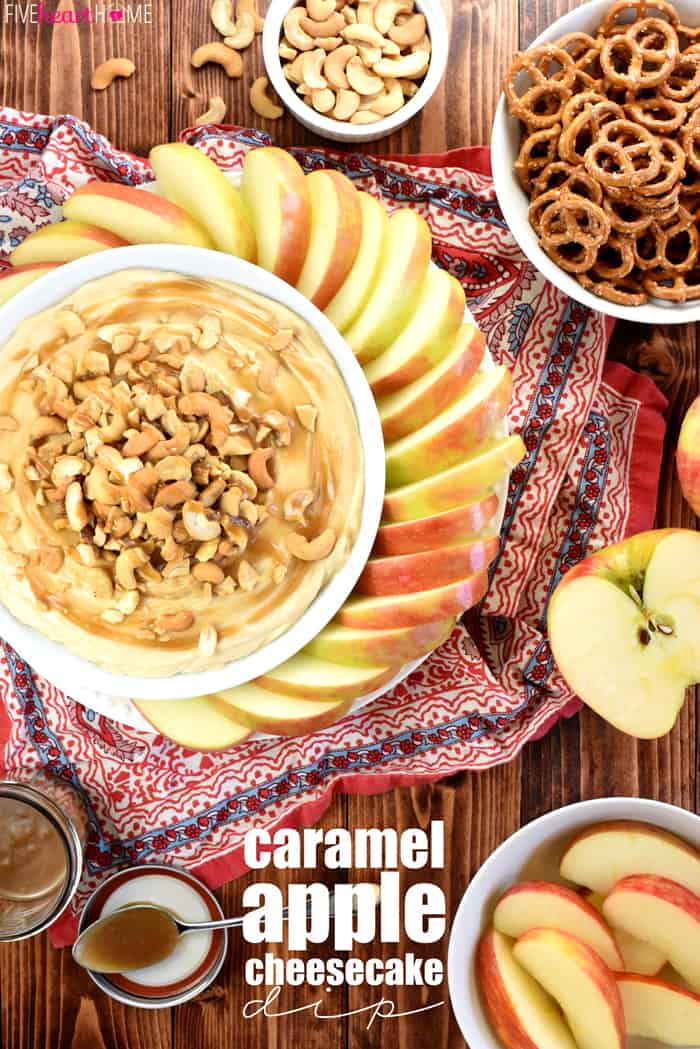 Caramel Apple Cheesecake Dip with text overlay.