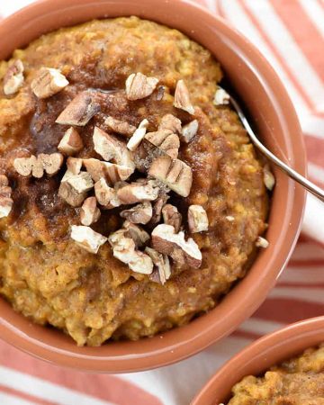 Overnight Slow Cooker Pumpkin Pie Steel Cut Oatmeal