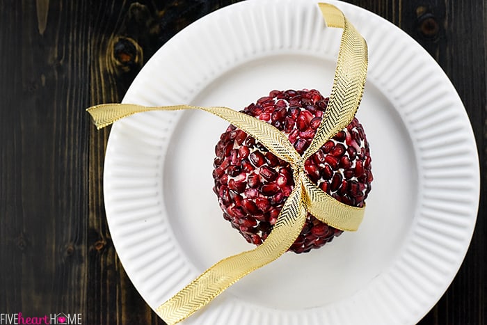 Gold Ribbon Tops Pomegranate Cheese Ball 