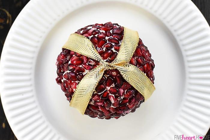 Gold Ribbon Tops Pomegranate Cheese Balls 