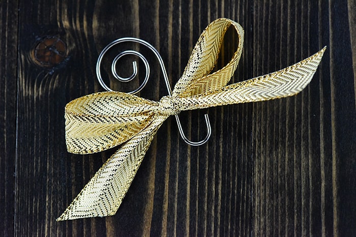 Ornament Hanger with Gold Ribbon Bow 