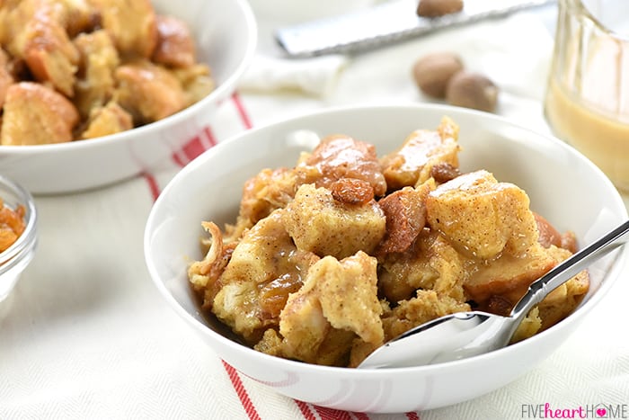 Slow Cooker Eggnog Bread Pudding