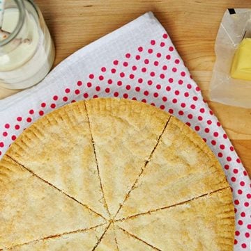 Classic Scottish Shortbread ~ rich, buttery shortbread comes together with just five simple ingredients and is oven-ready in less than five minutes! | FiveHeartHome.com