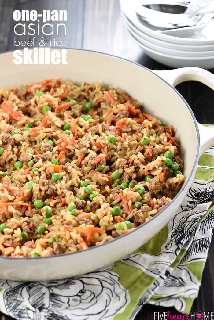 One Pan Asian Ground Beef And Rice