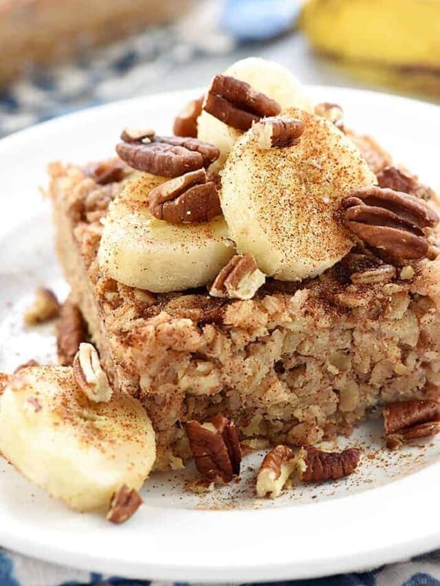 Healthy + Delicious Banana Baked Oatmeal • FIVEheartHOME