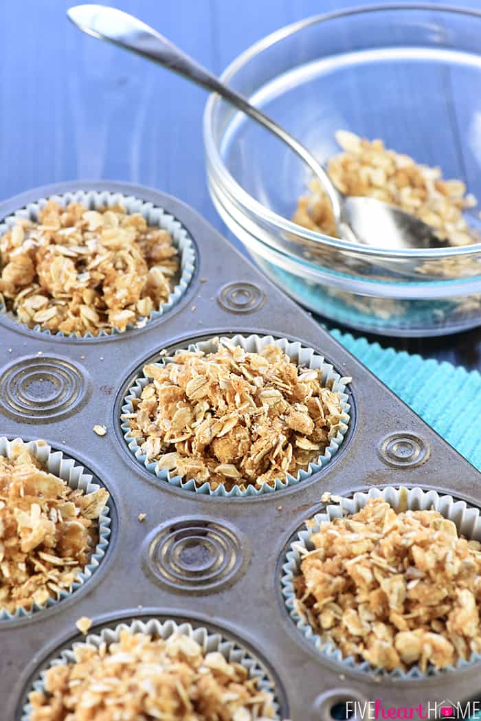 Healthy Whole Wheat & Honey Applesauce Muffins ~ soft, moist, and made with wholesome ingredients including whole wheat flour, Greek yogurt, coconut oil, and honey! | FiveHeartHome.com Before Going in the Oven