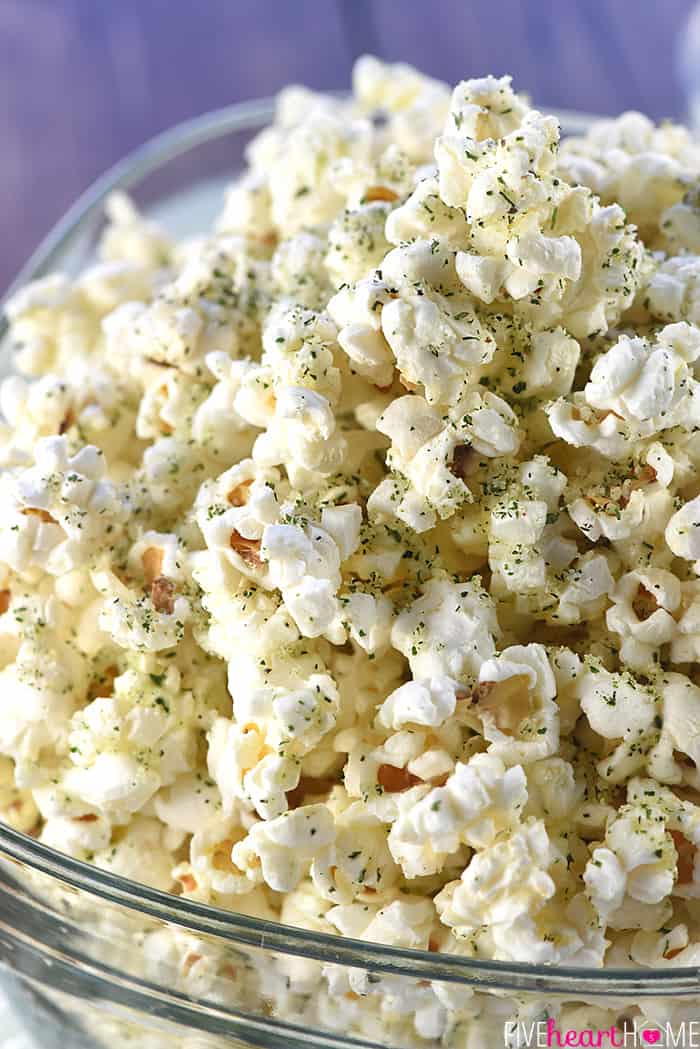 Close-up of Ranch Popcorn.