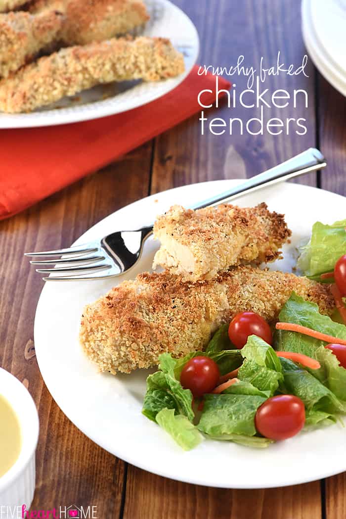 Crunchy Baked Chicken Tenders with Text Overlay