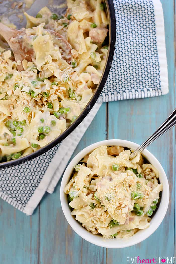 How to make easy Tuna Noodle Casserole from scratch, without soup.