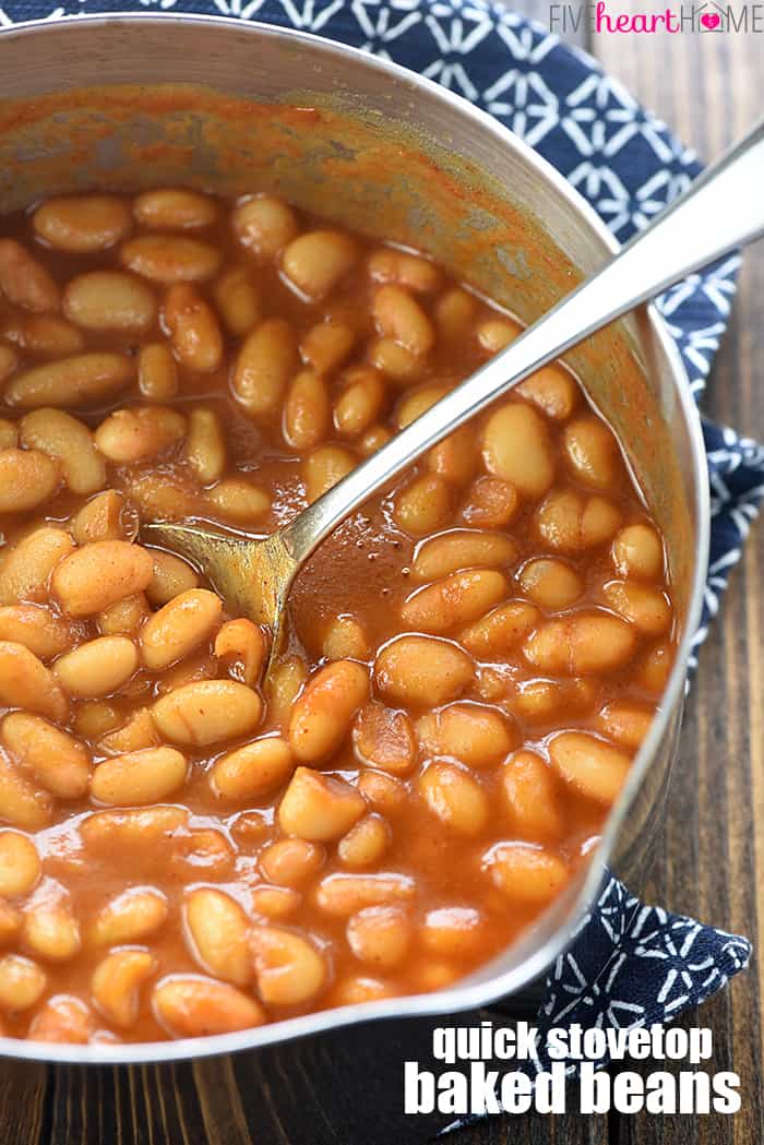 Easy Baked Beans with text overlay.