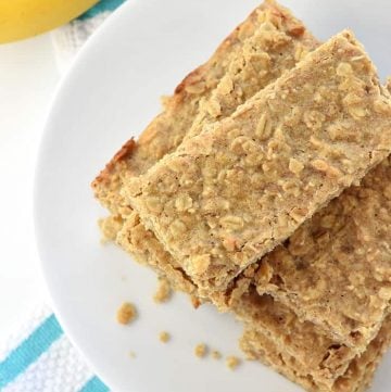 Soft-Baked Banana Oatmeal Bars ~ loaded with wholesome ingredients for a yummy, portable breakfast or snack! | FiveHeartHome.com