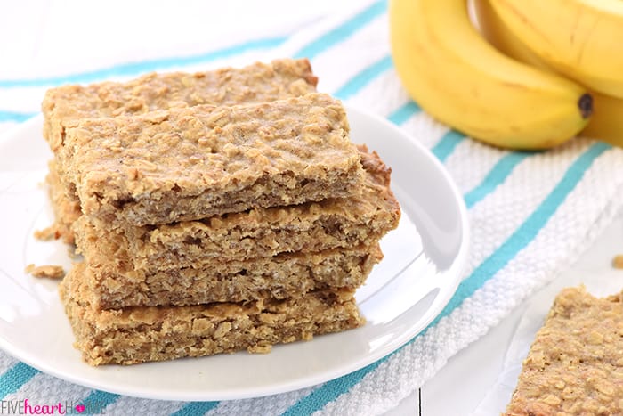 Soft-Baked Banana Oatmeal Bars - FIVEheartHOME