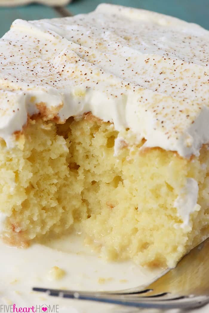 Zoom photo of piece of cake with bite missing
