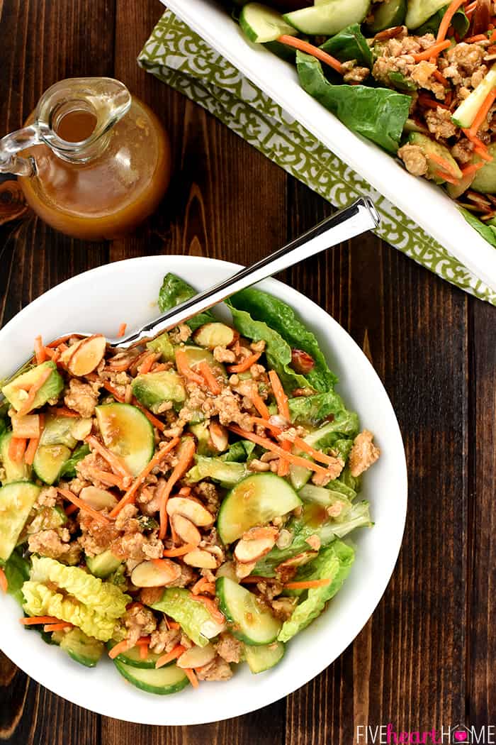 Aerial view of salad in bowl 