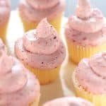 Strawberry Cream Cheese Frosting ~ thick, silky, and bursting with strawberry flavor thanks to a special ingredient...crushed, freeze-dried strawberries! | FiveHeartHome.com