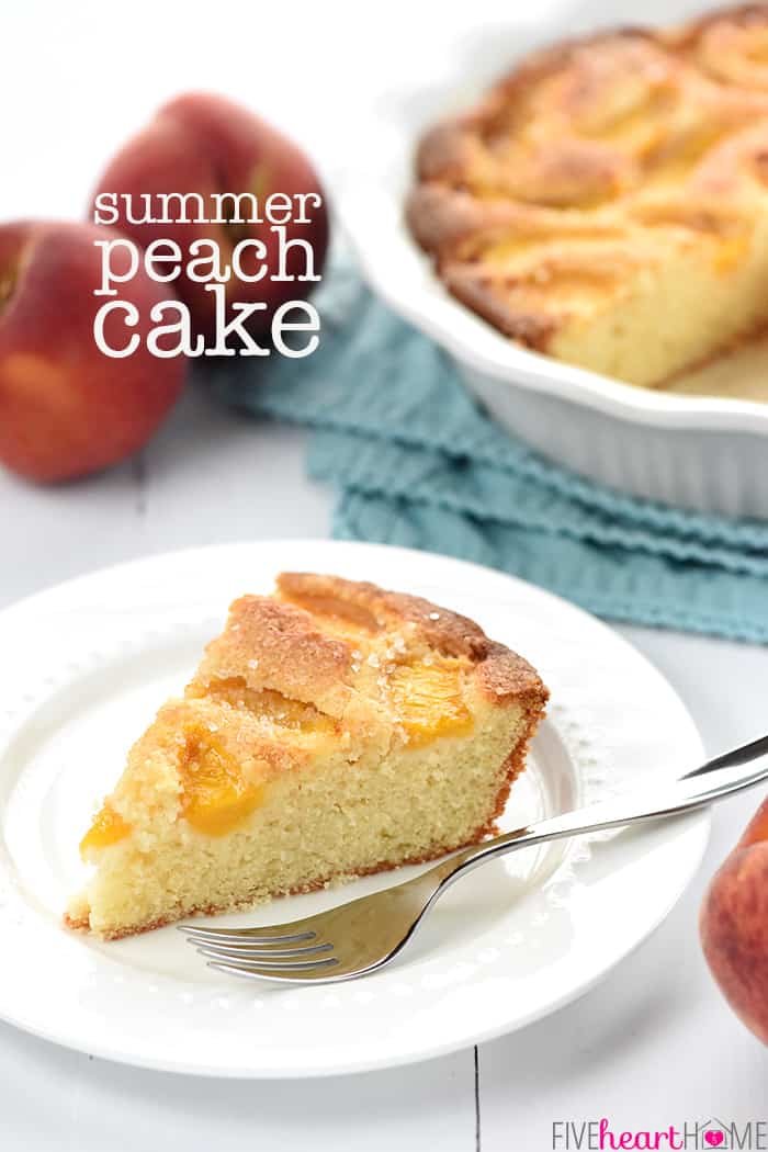 Summer Peach Cake with text overlay.