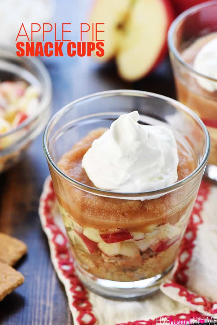 Healthy Apple Pie Snack Cups with Text Overlay