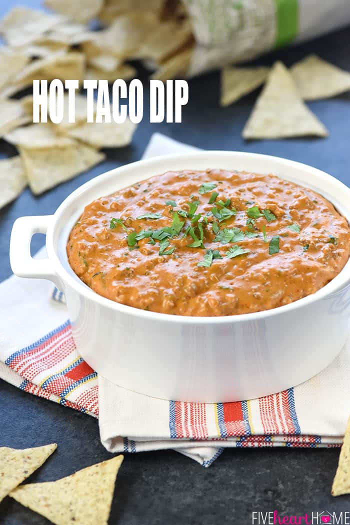 Hot Taco Dip with text overlay.