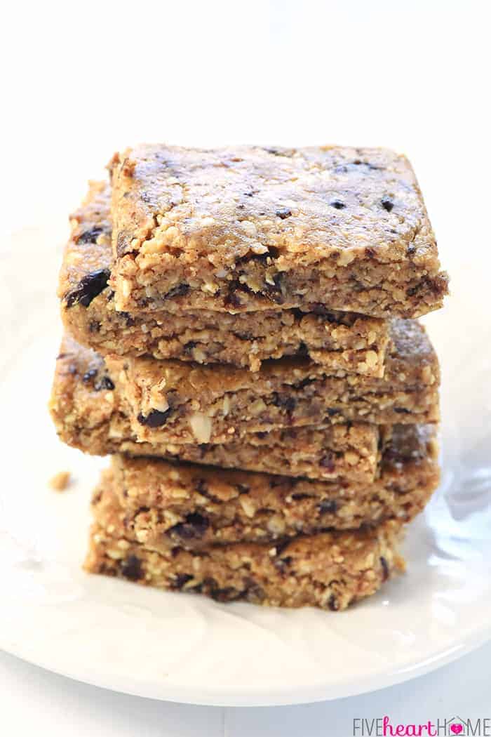 Oatmeal Peanut Butter Energy Bars NO BAKE FIVEheartHOME