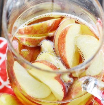 Sparkling Honeycrisp Apple Cider Sangria in a pitcher