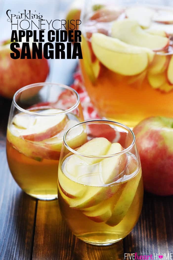 Sparkling Apple Cider Sangria with text overlay 