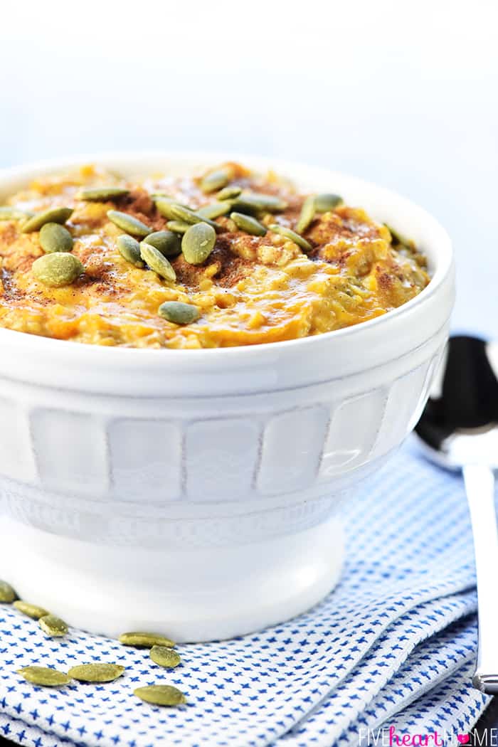 Served in a White Bowl on Blue and White Tea Towels 