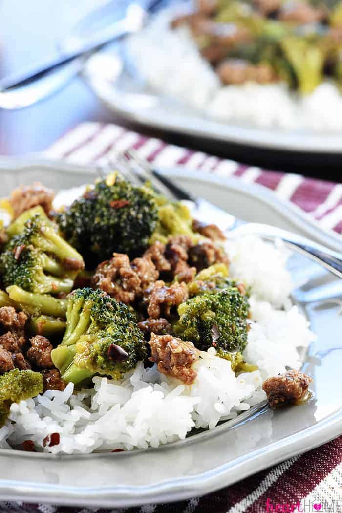 Close-up of a serving on a plate.