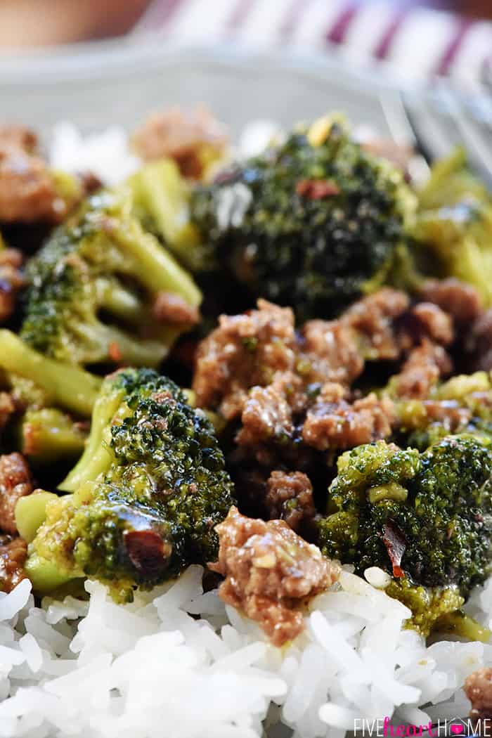 DELICIOUS Ground Beef & Broccoli {RAVE Reviews!} • FIVEheartHOME