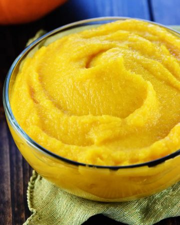Homemade Pumpkin Puree in a bowl