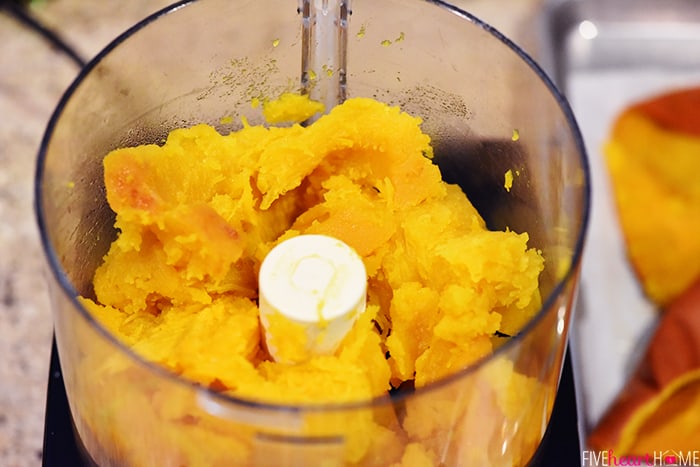 How to make pumpkin puree in a food processor.