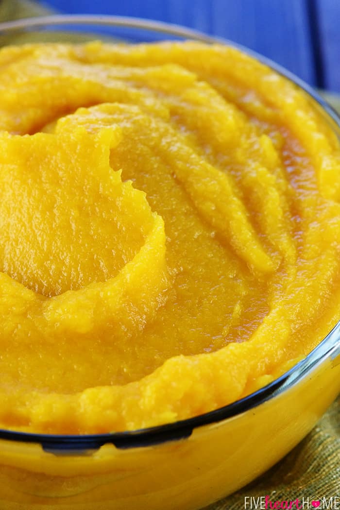 Pumpkin Puree in a bowl.