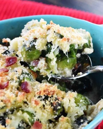 Brussel Sprouts with Bacon Gratin recipe.
