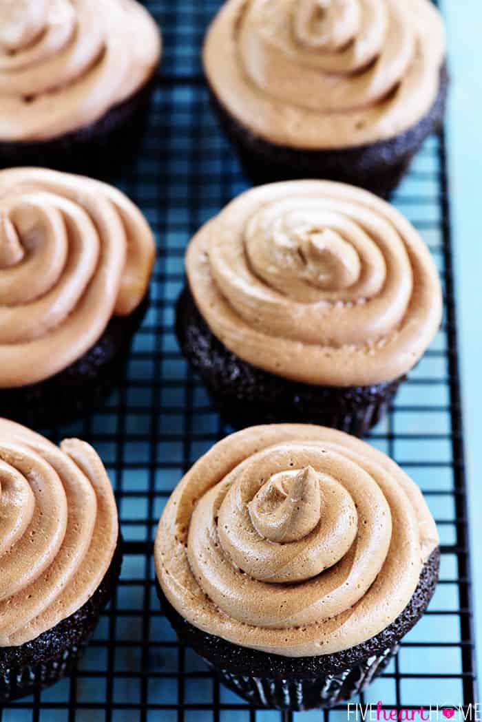 Frosted cupcakes made from cake mix