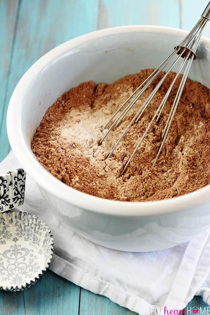 Homemade Cake Mix whisked in a bowl