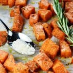 Savory Sweet Potatoes with Rosemary & Parmesan.