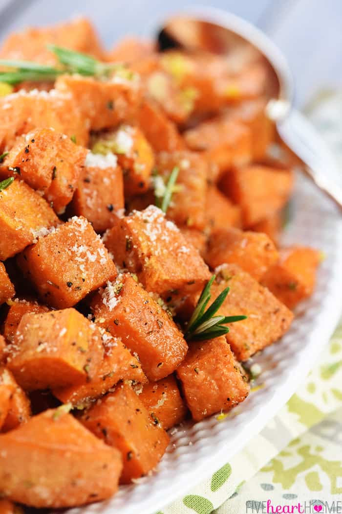 Savory Sweet Potatoes with Rosemary + Parmesan • FIVEheartHOME