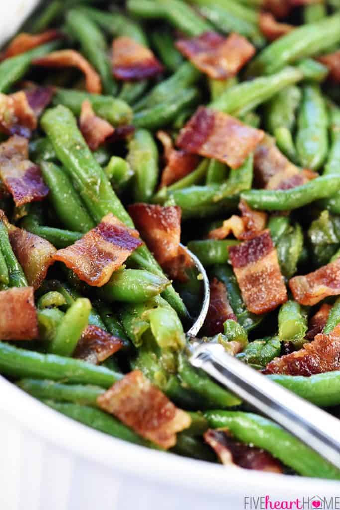 BEST Green Beans with Bacon + Brown Sugar Glaze! • FIVEheartHOME